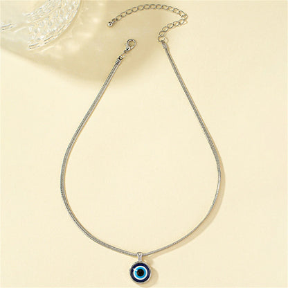 Fashion Evil Eye Necklace For Women Minimalist Classic Turkish Blue Eyes Pendant Choker Fatima Hand Clavicle Chain Lucky Jewelry