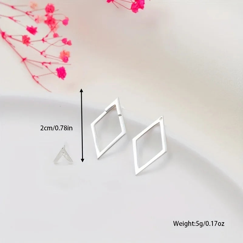 LATS Minimalist Geometric Square Detachable Triangles Stud Earrings for Women Fashion Jewelry Accessories Party Gifts