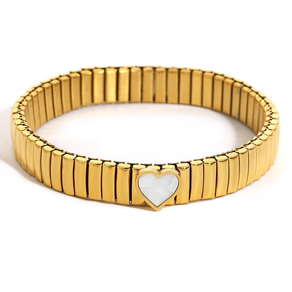 Greatera Elastic Love Ring Bangle For Women Men Fashion Multiple Stainless Steel Star Pattern Charm Watch Strap Bracelet Jewelry