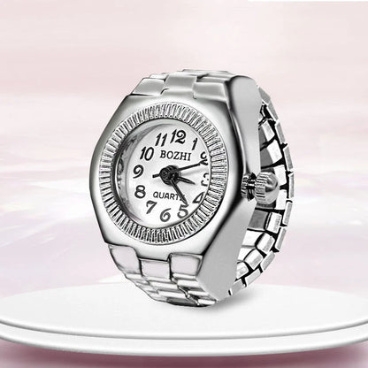 Kiss Jewelry Vintage Y2K Finger Watch Rings for Women Men Elastic Stretchy Roman Quartz Mini Watches Rings Punk anillos Gift