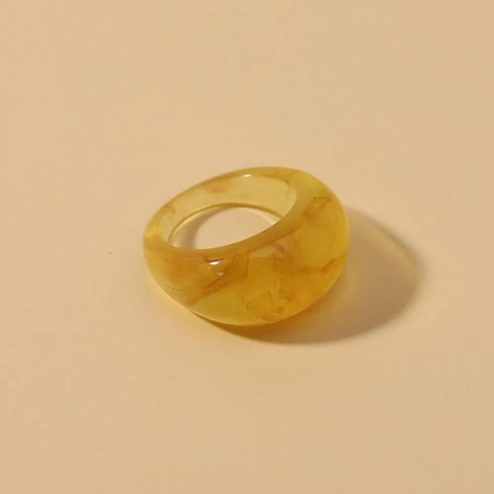 Colorful Transparent Acrylic Rings Set For Women Fashion Transparents Geometric Resin Finger Rings Female Party Jewelry Gift