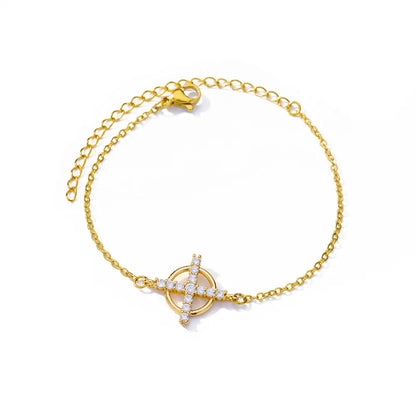Elegant Zircon Flowers Bracelet For Women Girls Charm Gold Color Stainless Steel Plant Bracelets Luxury Designer Jewelry Gifts