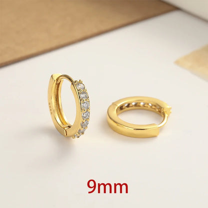 2PC Stainless Steel Little Huggies Hoop Earrings For Women Tiny Crystal Zirconia Pendant Cartilage Earrings Piercing Jewelry