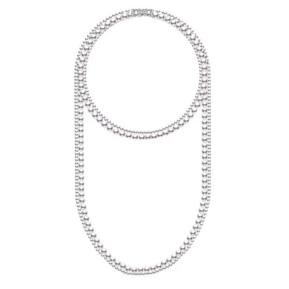 New Pearl Necklace Women Long Dress Accessories Double Layered Sweater Chain Light Luxury Necklace N1373