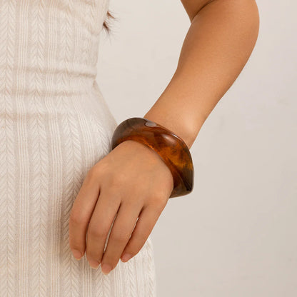DIEZI Punk Big Geometric irregular Bangles Fashion Hip Hop Acrylic Wide Bangles Bracelets For Women Men New Gift Jewelry