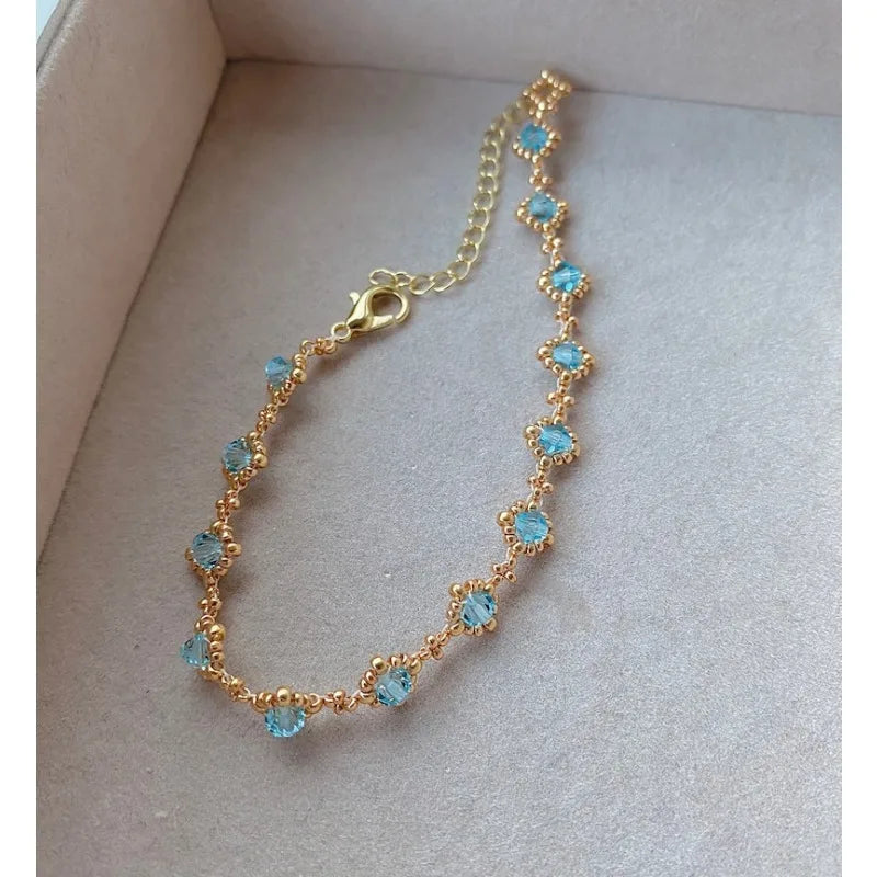 Exquisite 18k gold plated crystal bracelet, gift for her,