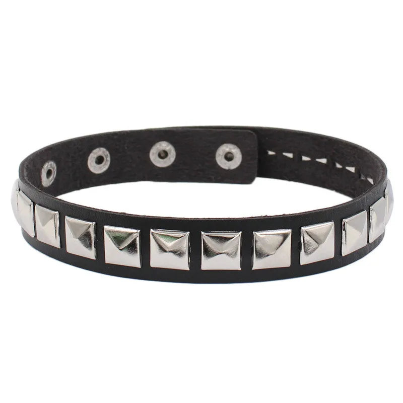 New Black Women Punk PU Leather Square Rivets Choker Collar Necklace Hip Hop Female Girls Party Jewelry 2022 Neck Accessories