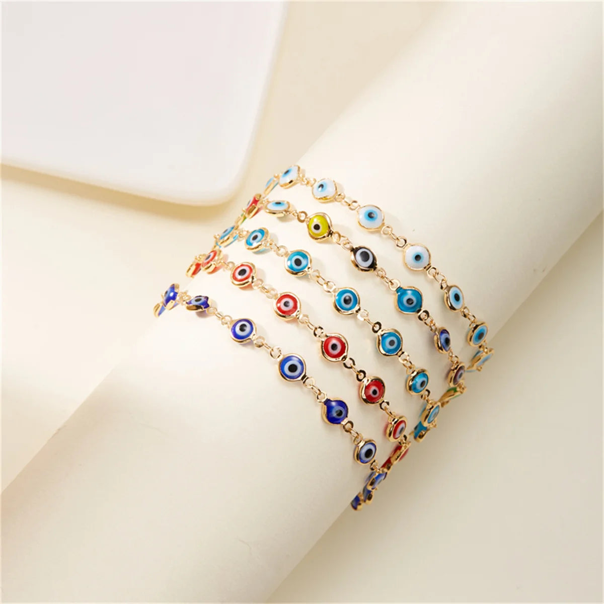 Bohemian Colorful Turkish Eyes Anklets For Women Creative Classic Lucky Evil Blue Eyes Ankle Bracelets Summer Beach Leg Jewelry