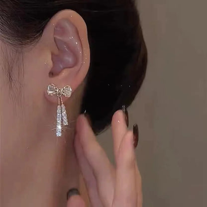 2023 New Fashion Trend Unique Design Elegant Delicate Zircon Water Drop Earrings Women Jewelry Party Premium Gift Wholesale