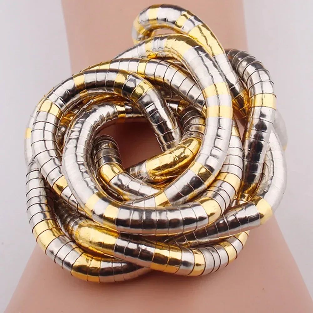 Bendable Snake Necklace Bendable Gold Silver Necklace Flexible Bracelet Twistable Choker for Women Girls Jewelry Accessories