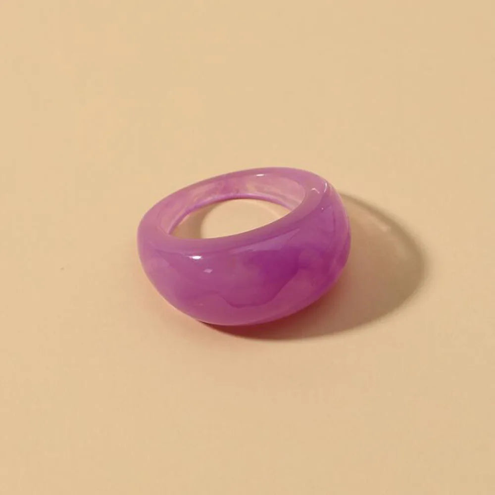 Colorful Transparent Acrylic Rings Set For Women Fashion Transparents Geometric Resin Finger Rings Female Party Jewelry Gift