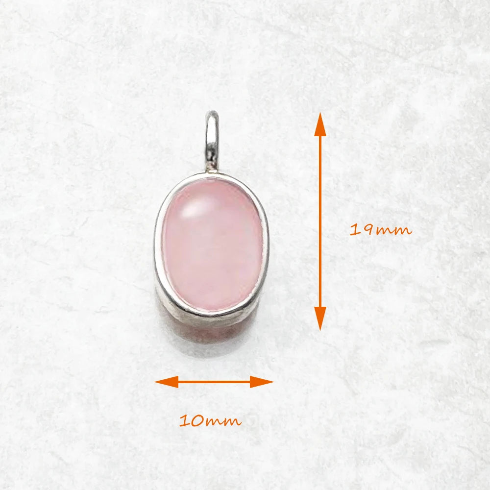 Pendants Pink Oval Opal Stone Winter New Fashion Jewelry Europe 925 Sterling Silver Accessories Gift For Women