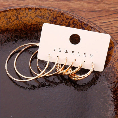 14K Plated Classic Hoop Earrings Set - Timeless Jewelry for Daily Wear, Party Decoration, and Ornament - Hypoallergenic, Nickel-Free, and Durable