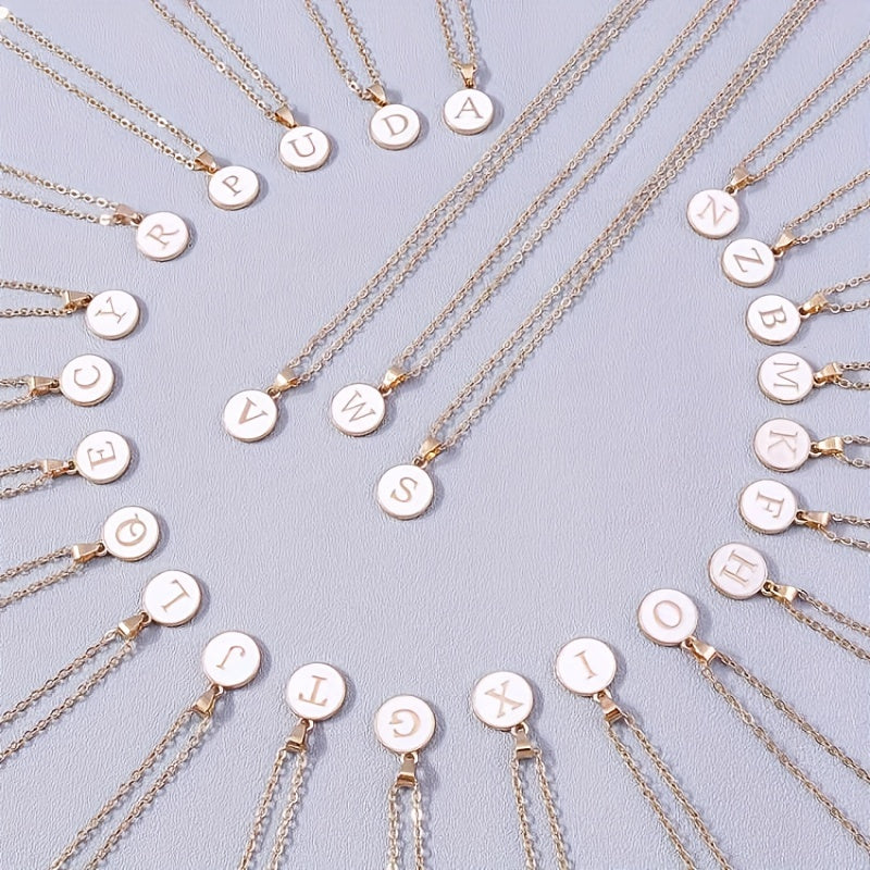 English Letters Decor Necklace Simple Pendant Necklace Alloy Necklace Jewelry Accessories For Women Gifts
