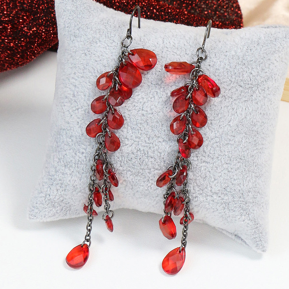 Boho Geometric Waterdrop Tassel Earrings for Women - Vintage Style Ear Jewelry