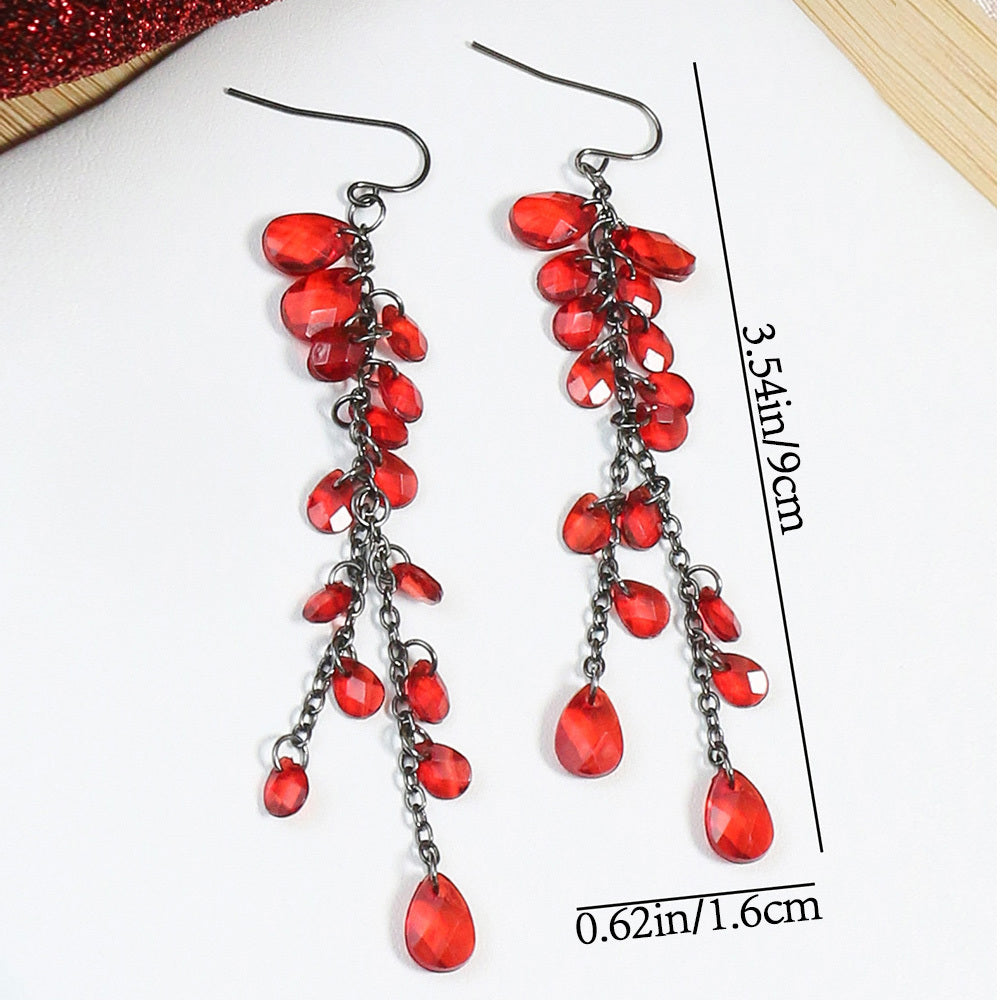 Boho Geometric Waterdrop Tassel Earrings for Women - Vintage Style Ear Jewelry