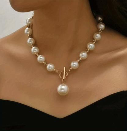 Short Faux Pearl Elegant Clavicle Chain Decor Necklace All Match Jewelry Accessories For Women