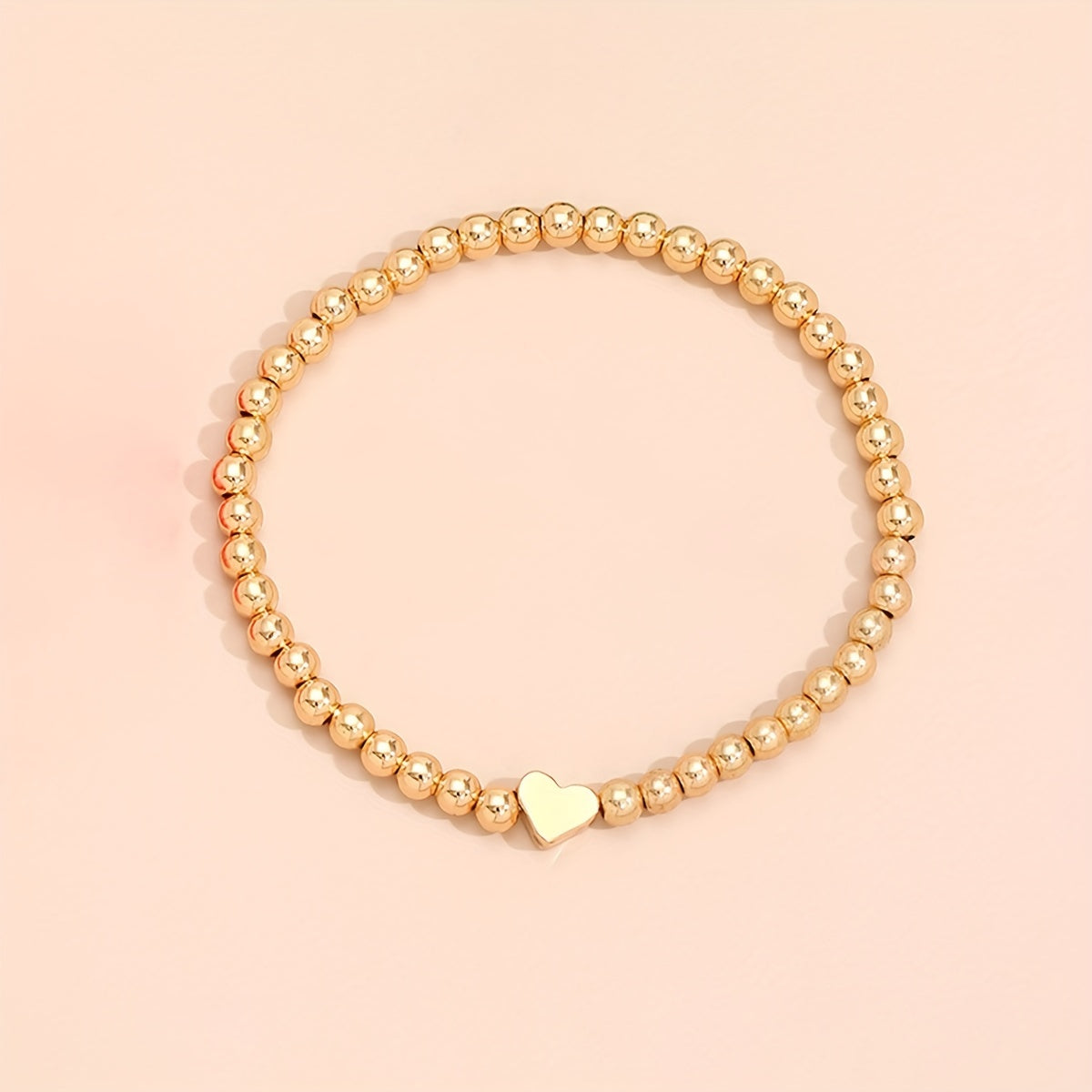 4pcs Mini Love Heart Beaded Bracelet Set Stackable Hand Chain Jewelry Decoration
