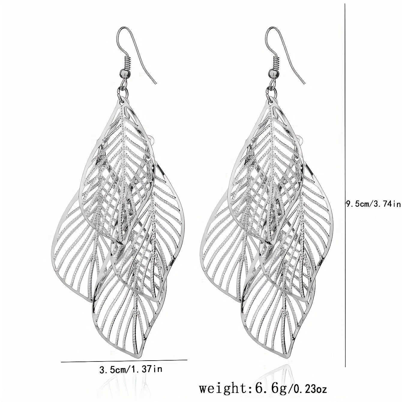 1pair Dangle Earrings Leaf Hallowed Out Design Alloy Earrings Retro Elegant Style Jewelry Trendy Gift For Women