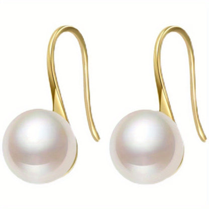 Elegant Faux Pearl Decor Hoop Earrings Elegant Japanese/ Korean Style Silver Plated Jewelry Banquet Party Ornaments