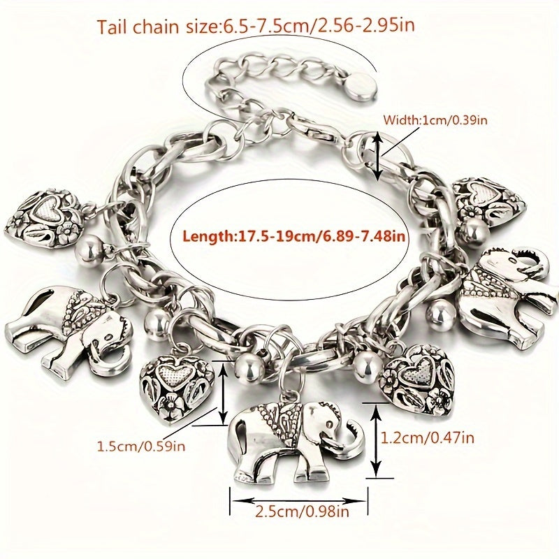 1pc Vintage Carved Elephant Love Heart Etc Shape Pendant Chain Anklet For Women Summer Foot Ankle Bracelet Beach Jewelry