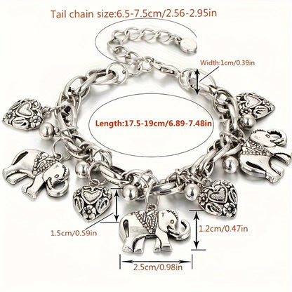 1pc Vintage Carved Elephant Love Heart Etc Shape Pendant Chain Anklet For Women Summer Foot Ankle Bracelet Beach Jewelry