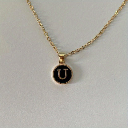 English Letters Decor Necklace Simple Pendant Necklace Alloy Necklace Jewelry Accessories For Women Gifts