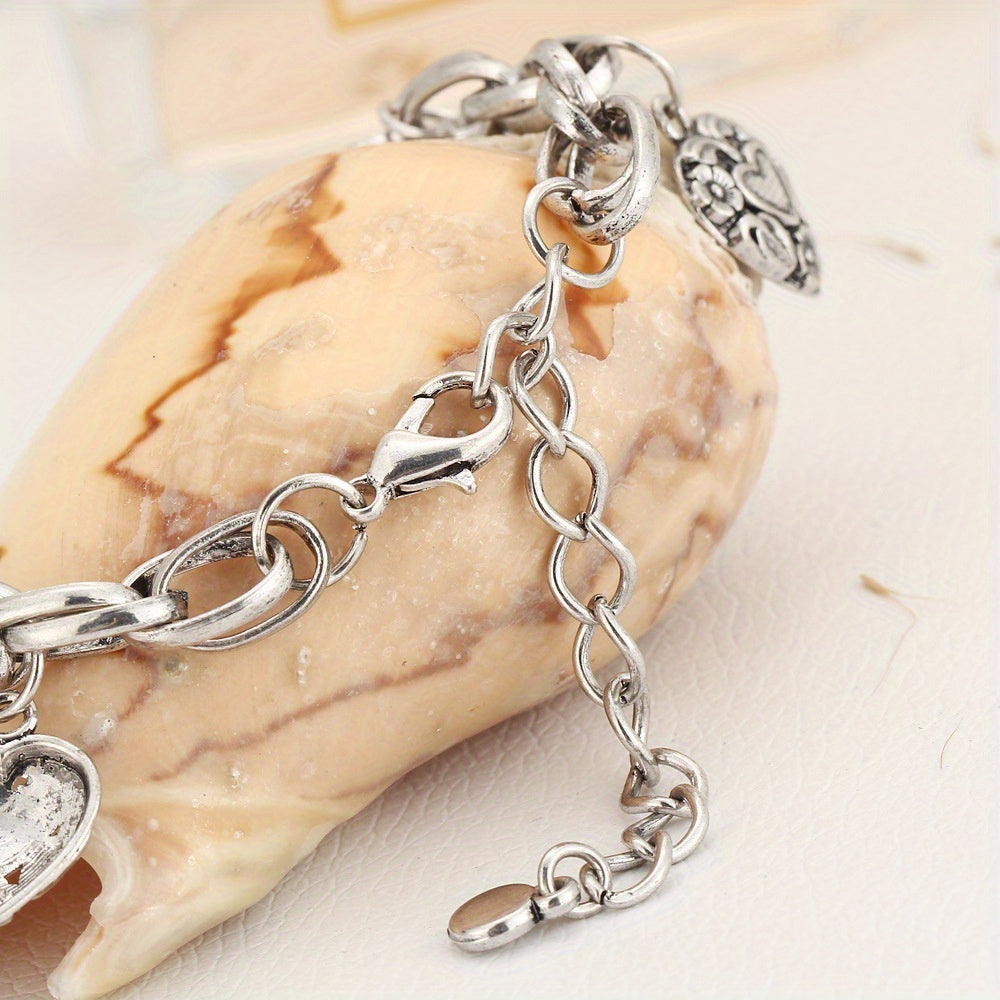 1pc Vintage Carved Elephant Love Heart Etc Shape Pendant Chain Anklet For Women Summer Foot Ankle Bracelet Beach Jewelry