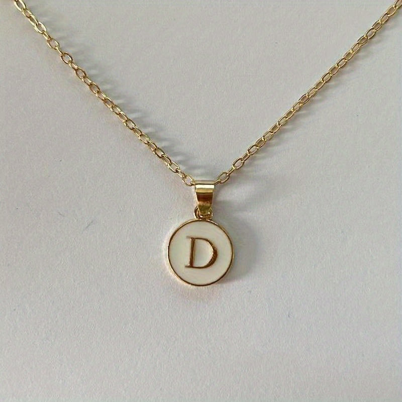 English Letters Decor Necklace Simple Pendant Necklace Alloy Necklace Jewelry Accessories For Women Gifts