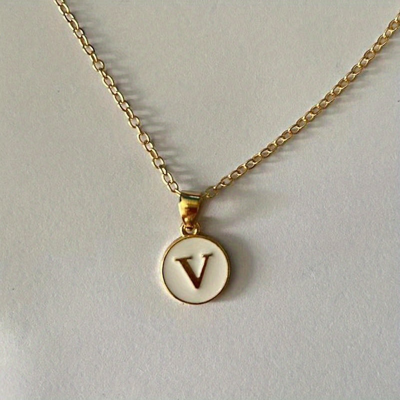English Letters Decor Necklace Simple Pendant Necklace Alloy Necklace Jewelry Accessories For Women Gifts