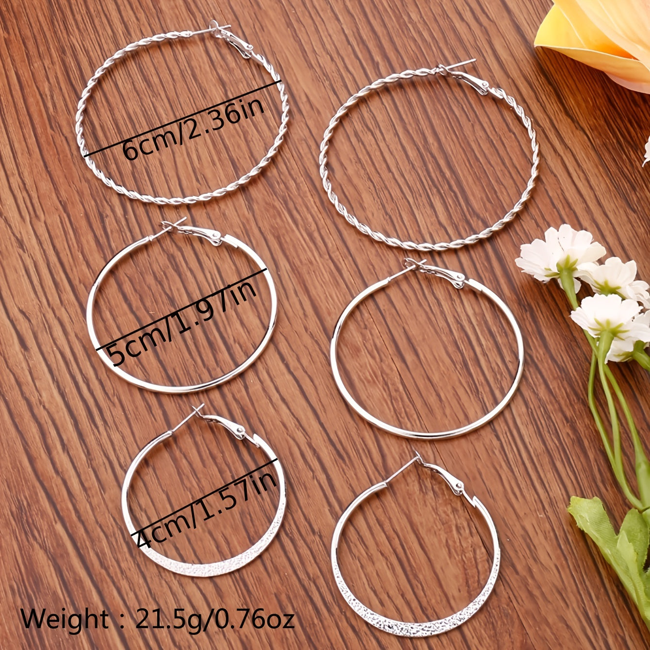 14K Plated Classic Hoop Earrings Set - Timeless Jewelry for Daily Wear, Party Decoration, and Ornament - Hypoallergenic, Nickel-Free, and Durable