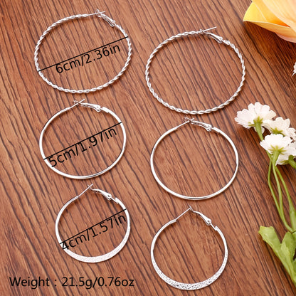 14K Plated Classic Hoop Earrings Set - Timeless Jewelry for Daily Wear, Party Decoration, and Ornament - Hypoallergenic, Nickel-Free, and Durable