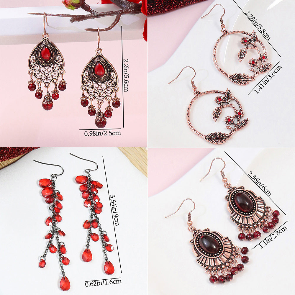 Boho Geometric Waterdrop Tassel Earrings for Women - Vintage Style Ear Jewelry