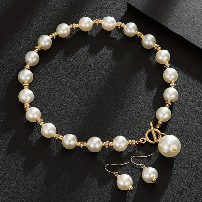 Short Faux Pearl Elegant Clavicle Chain Decor Necklace All Match Jewelry Accessories For Women
