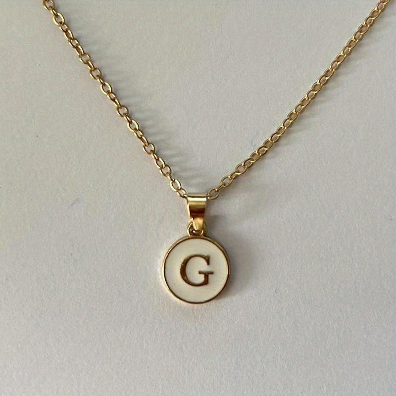 English Letters Decor Necklace Simple Pendant Necklace Alloy Necklace Jewelry Accessories For Women Gifts