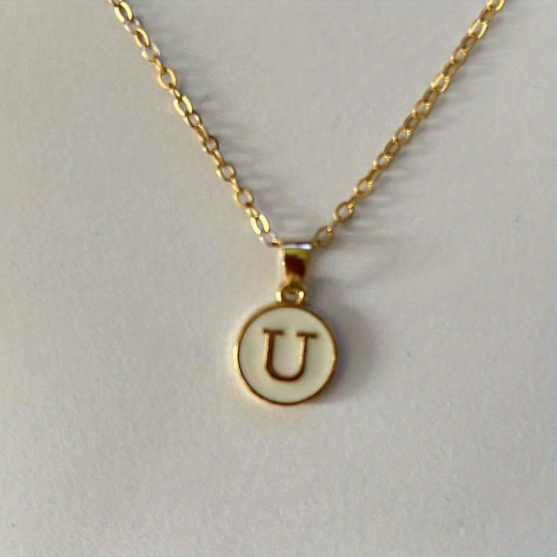 English Letters Decor Necklace Simple Pendant Necklace Alloy Necklace Jewelry Accessories For Women Gifts