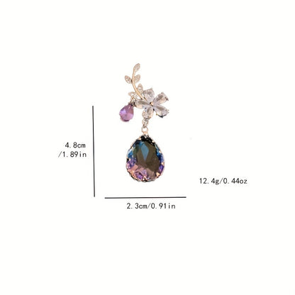 Flower & Teardrop Shape Drop Dangle Earrings Elegant Jewelry Gift For Women